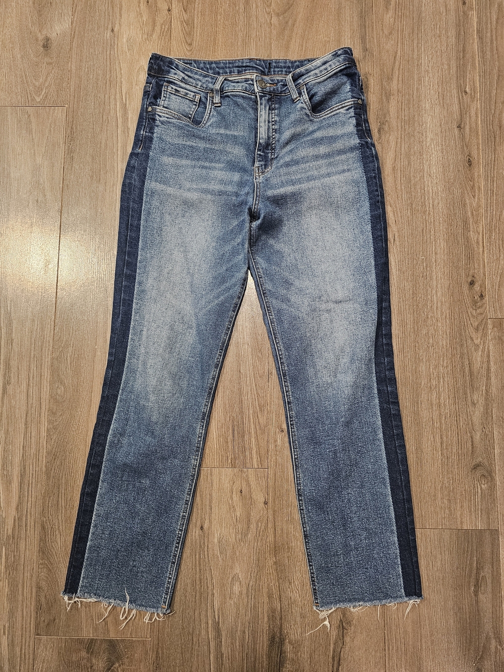 KUT Women's Two-Tone Blue Side-Stripe Jeans -Size 10L